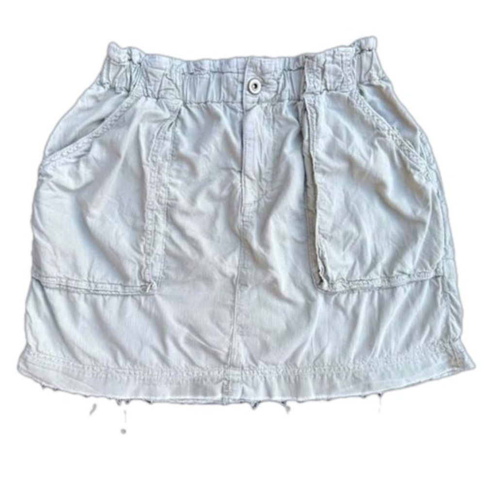 Zara Green Paperbag Waist Mini Skirt Medium Distressed Casual Cottagecore